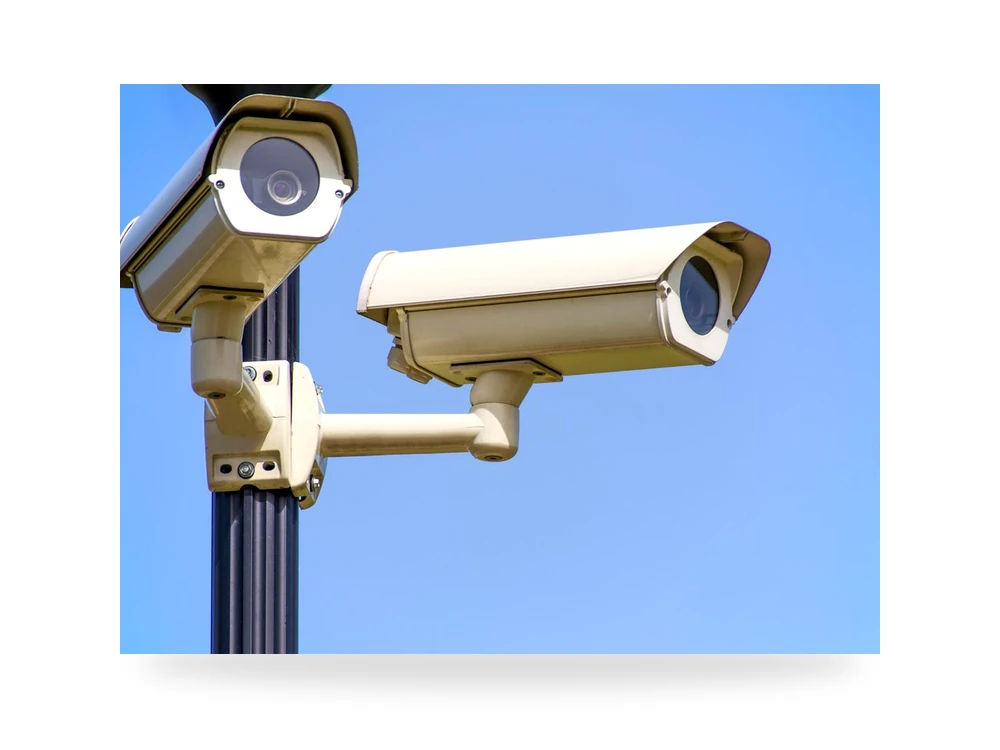 Dome CCTV security camera on white background
